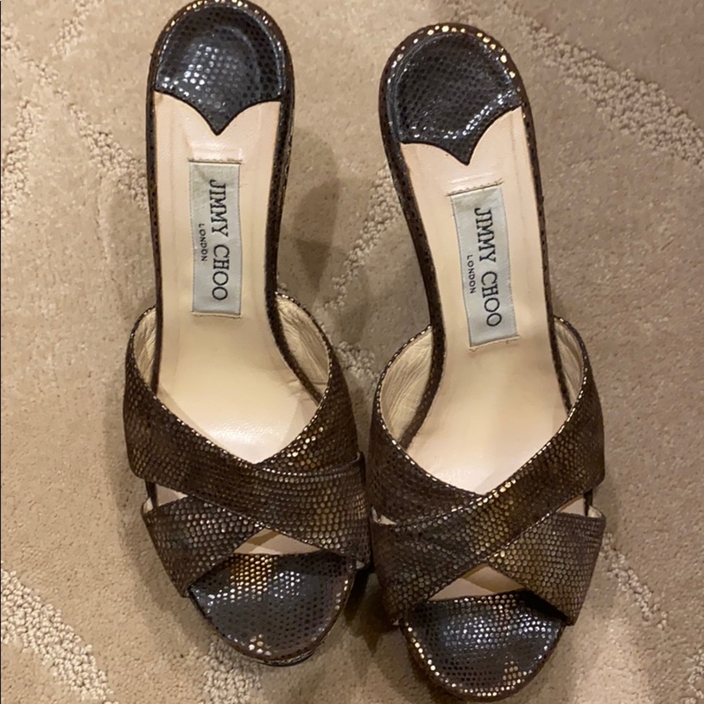 Jimmy Choo shoes in gold Python